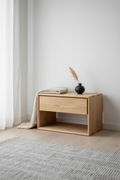 Table de chevet murale flottante scandinave en bois massif pour chambre à coucher