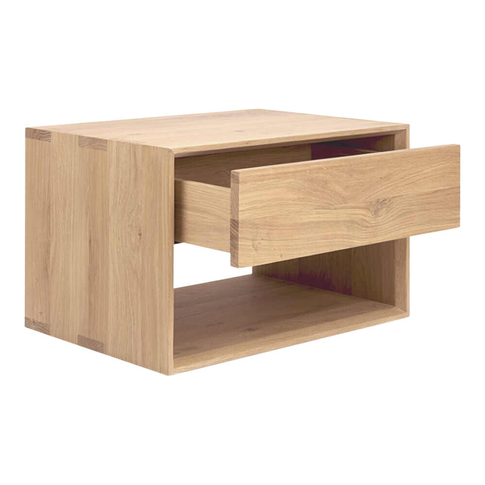 Table de chevet murale flottante scandinave en bois massif pour chambre à coucher