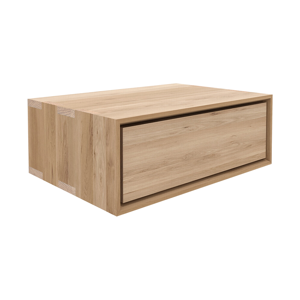 Table de chevet murale flottante scandinave en bois massif pour chambre à coucher