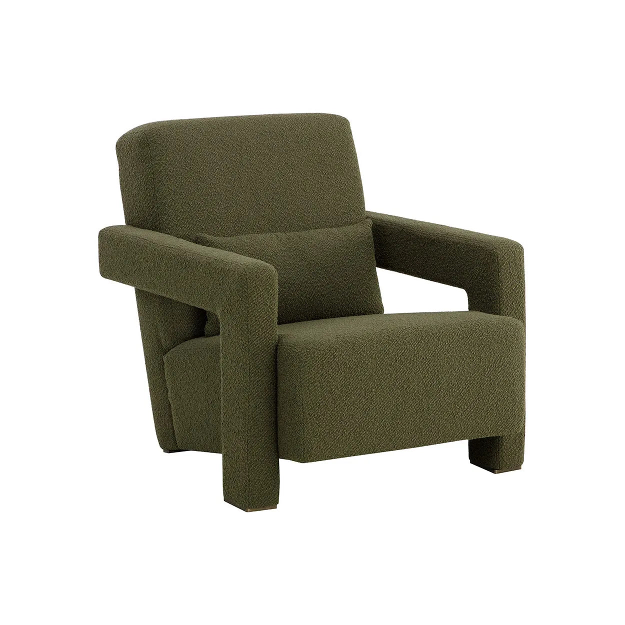 Chaise longue inclinable en bouclette et acier doré antique avec accoudoirs sculptés pour salon