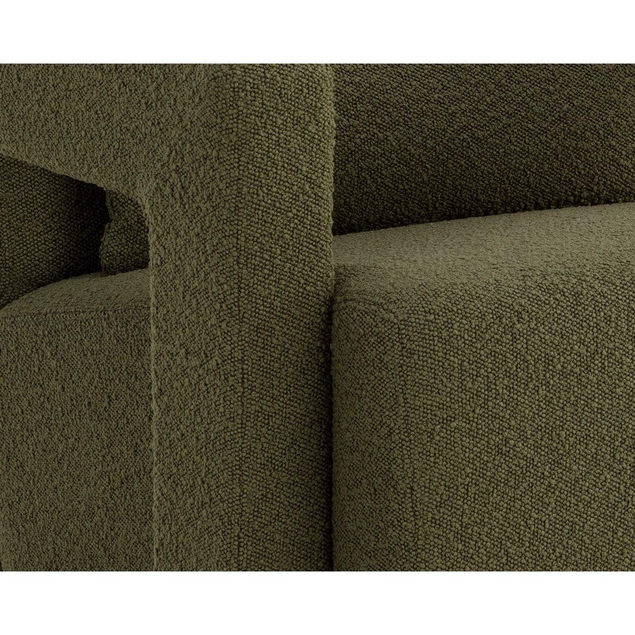 Chaise longue inclinable en bouclette et acier doré antique avec accoudoirs sculptés pour salon