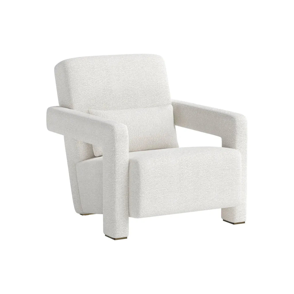 Chaise longue inclinable en bouclette et acier doré antique avec accoudoirs sculptés pour salon