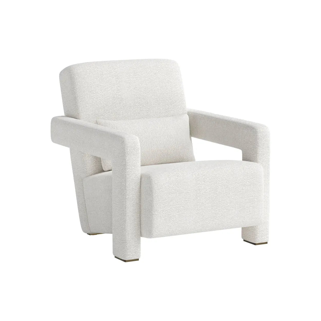 Chaise longue inclinable en bouclette et acier doré antique avec accoudoirs sculptés pour salon