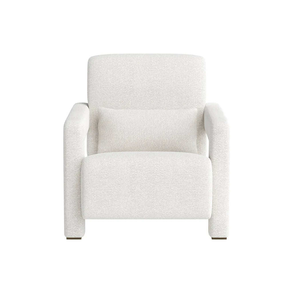 Chaise longue inclinable en bouclette et acier doré antique avec accoudoirs sculptés pour salon