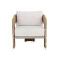 Fauteuil de jardin géométrique torsadé en osier et aluminium avec coussin en boucle haute performance pour terrasse