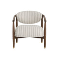 Fauteuil lounge en chêne foncé arrondi et tissu avec pieds en acier inoxydable pour salon ou bureau