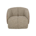 Fauteuil pivotant sculptural italien en cuir bovin et tissu avec dossier rembourré pour salon