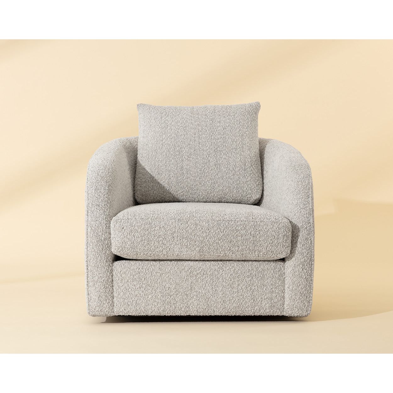 Fauteuil de salon pivotant en tissu moderne avec forme incurvée sculptée pour le salon