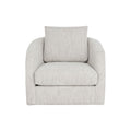 Fauteuil de salon pivotant en tissu moderne avec forme incurvée sculptée pour le salon