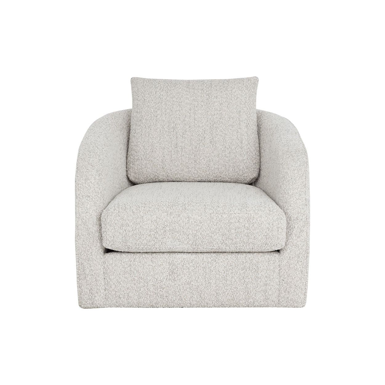 Fauteuil de salon pivotant en tissu moderne avec forme incurvée sculptée pour le salon