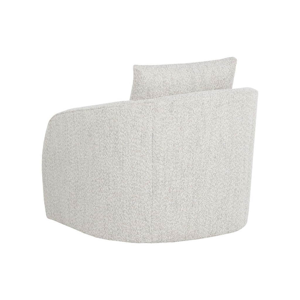 Fauteuil de salon pivotant en tissu moderne avec forme incurvée sculptée pour le salon