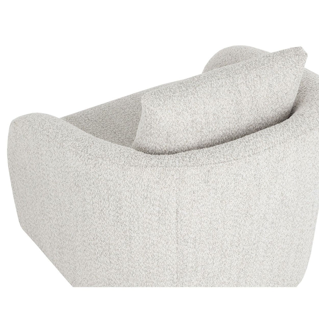 Fauteuil de salon pivotant en tissu moderne avec forme incurvée sculptée pour le salon