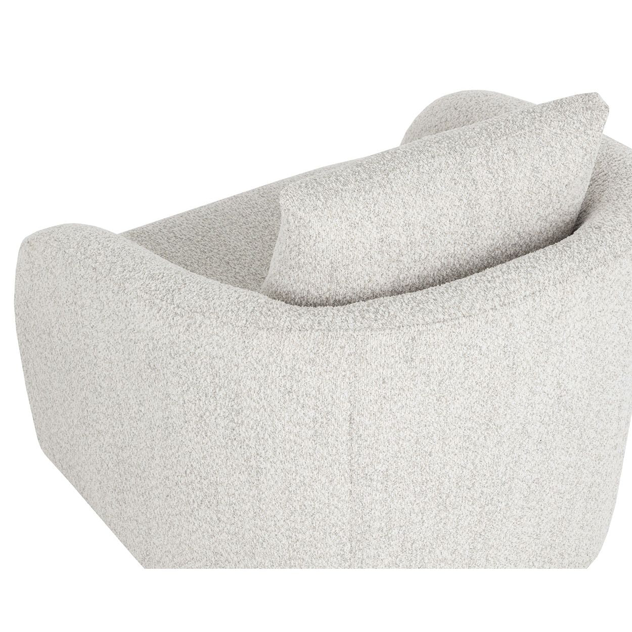 Fauteuil de salon pivotant en tissu moderne avec forme incurvée sculptée pour le salon