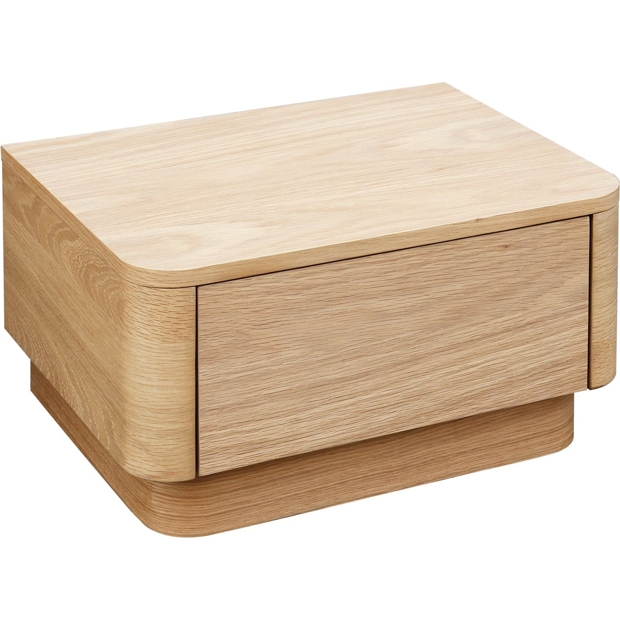Table de chevet ronde en bois massif avec deux tiroirs, sans montage, pour chambre à coucher