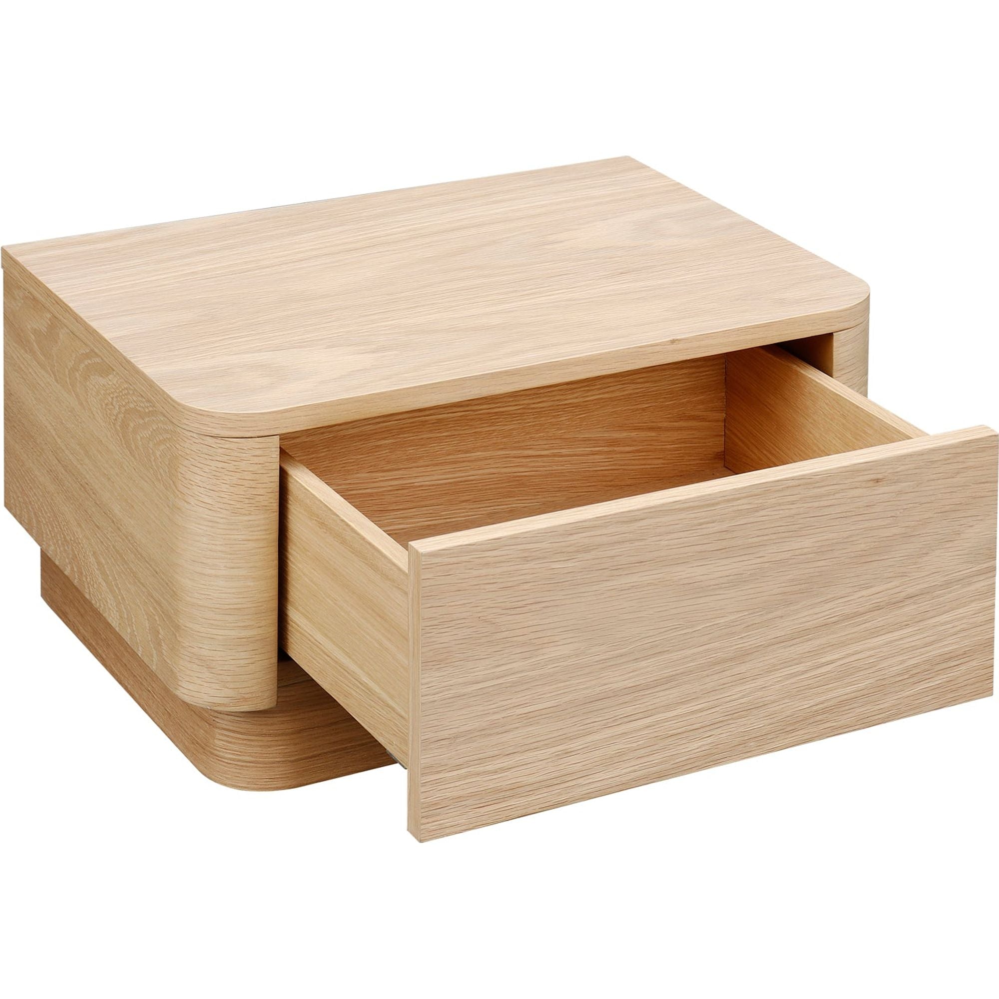 Table de chevet ronde en bois massif avec deux tiroirs, sans montage, pour chambre à coucher