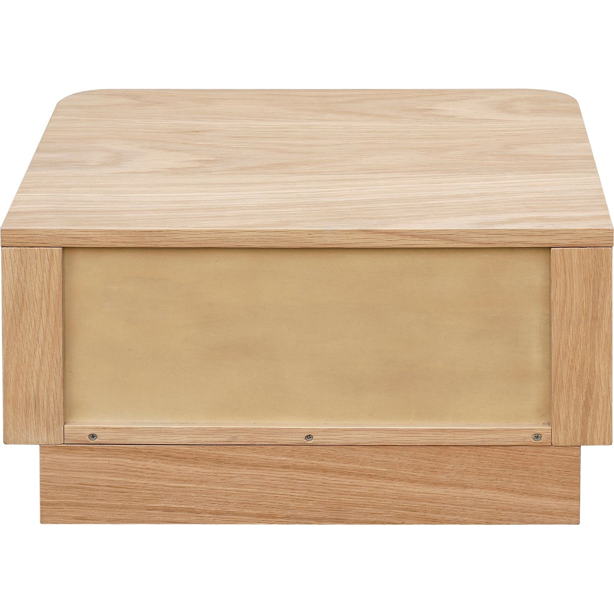 Table de chevet ronde en bois massif avec deux tiroirs, sans montage, pour chambre à coucher