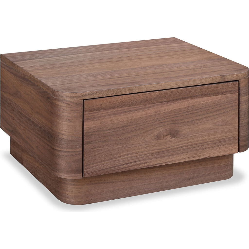 Table de chevet ronde en bois massif avec deux tiroirs, sans montage, pour chambre à coucher