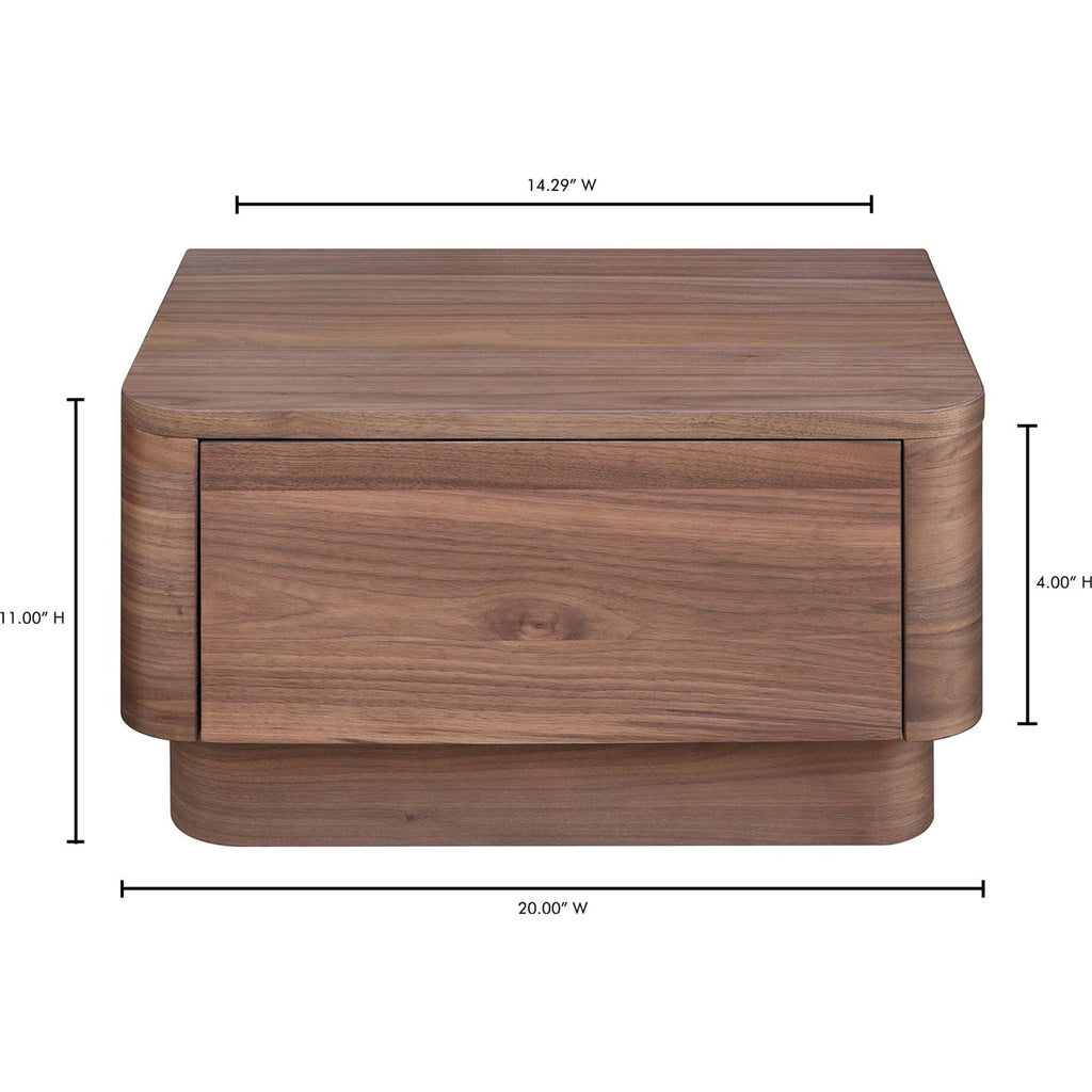 Table de chevet ronde en bois massif avec deux tiroirs, sans montage, pour chambre à coucher