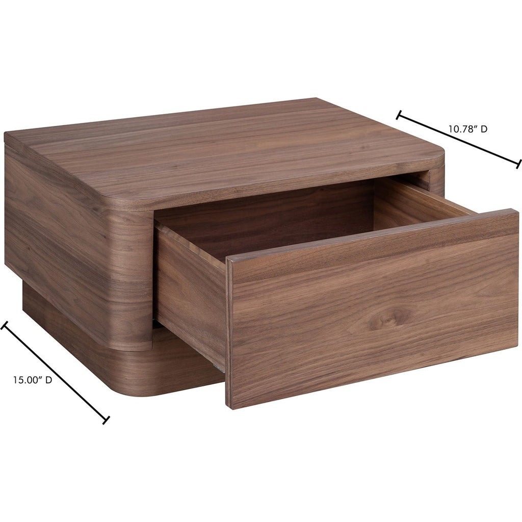 Table de chevet ronde en bois massif avec deux tiroirs, sans montage, pour chambre à coucher