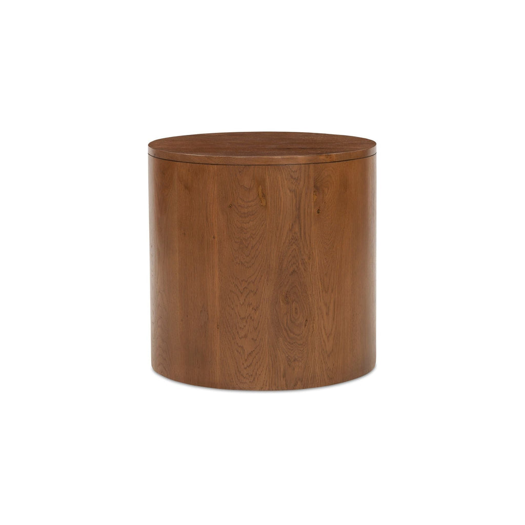 Table de chevet minimaliste en chêne massif courbé à 1 tiroir avec glissières à fermeture douce et poignée métallique pour chambre à coucher