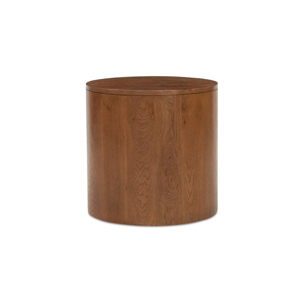 Table de chevet minimaliste en chêne massif courbé à 2 tiroirs avec glissières à fermeture douce et poignée métallique pour chambre à coucher