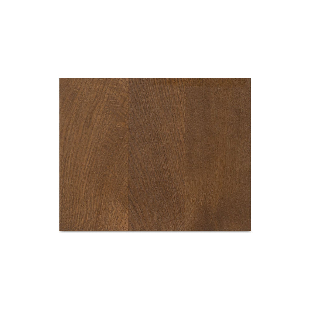 Table de chevet minimaliste en chêne massif courbé à 2 tiroirs avec glissières à fermeture douce et poignée métallique pour chambre à coucher