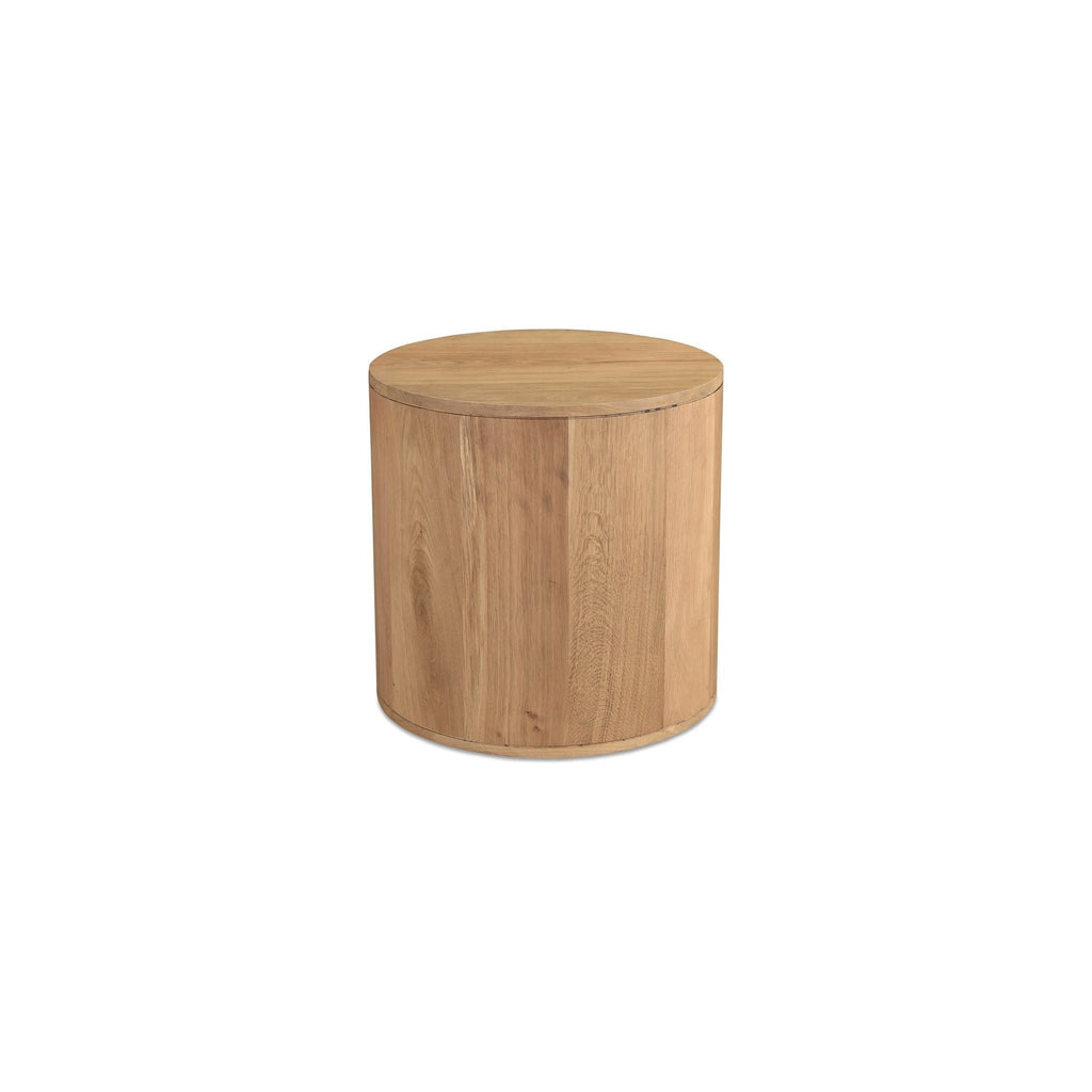 Table de chevet minimaliste en chêne massif courbé à 2 tiroirs avec glissières à fermeture douce et poignée métallique pour chambre à coucher