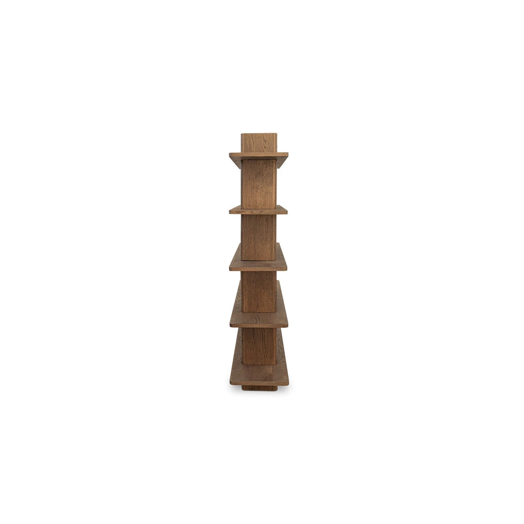 Grande bibliothèque classique en chêne massif et placage de chêne avec bordure bullnose et détails arrondis pour bureau ou salon