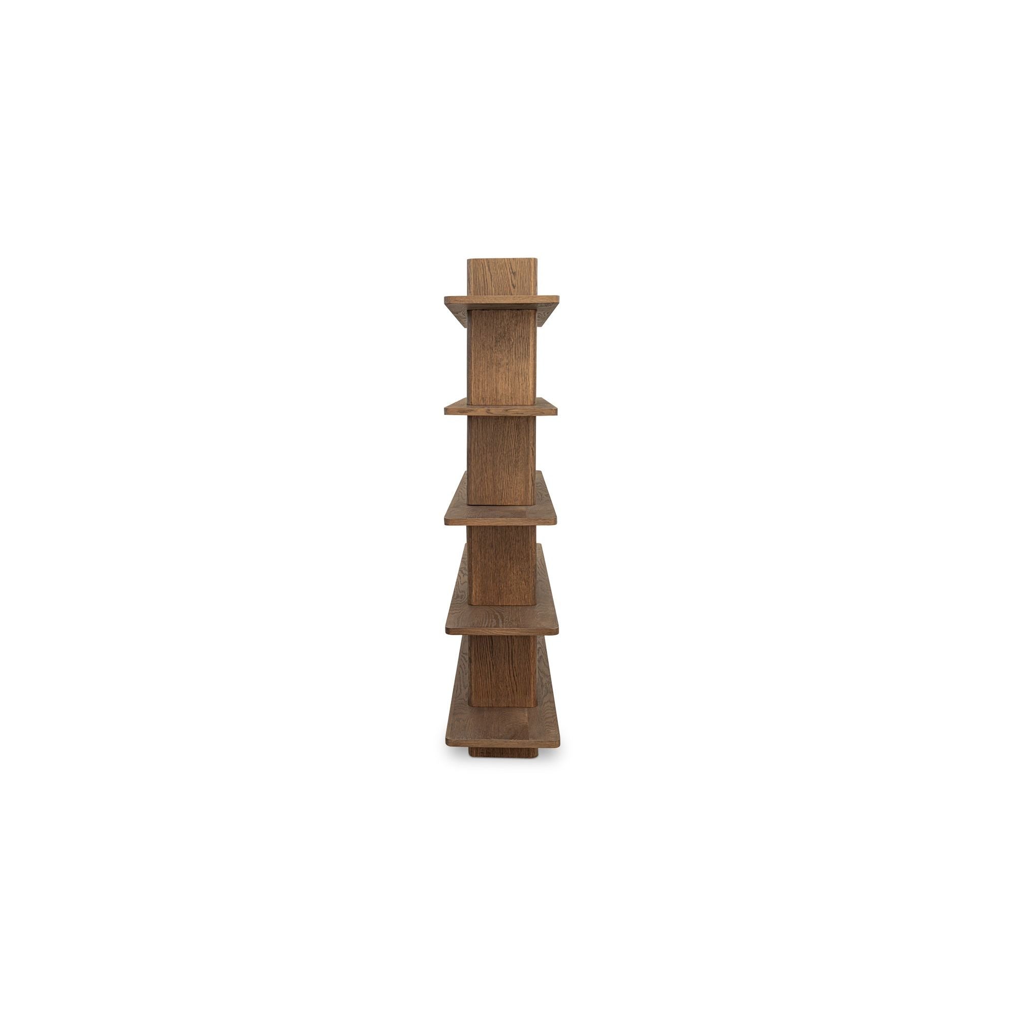Grande bibliothèque classique en chêne massif et placage de chêne avec bordure bullnose et détails arrondis pour bureau ou salon