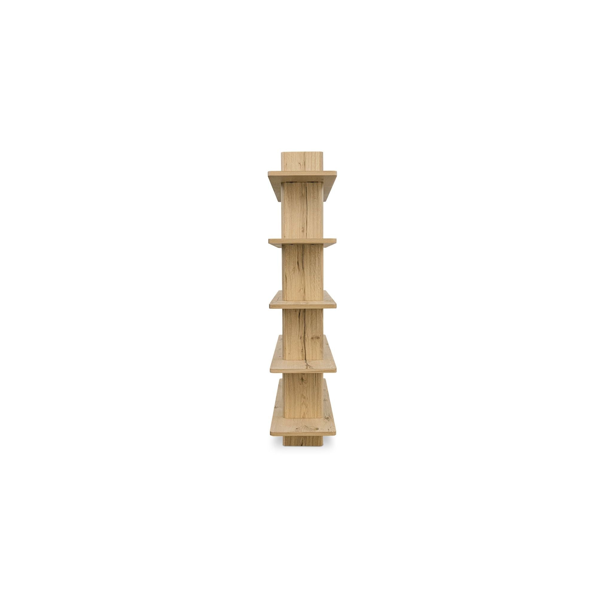 Grande bibliothèque classique en chêne massif et placage de chêne avec bordure bullnose et détails arrondis pour bureau ou salon