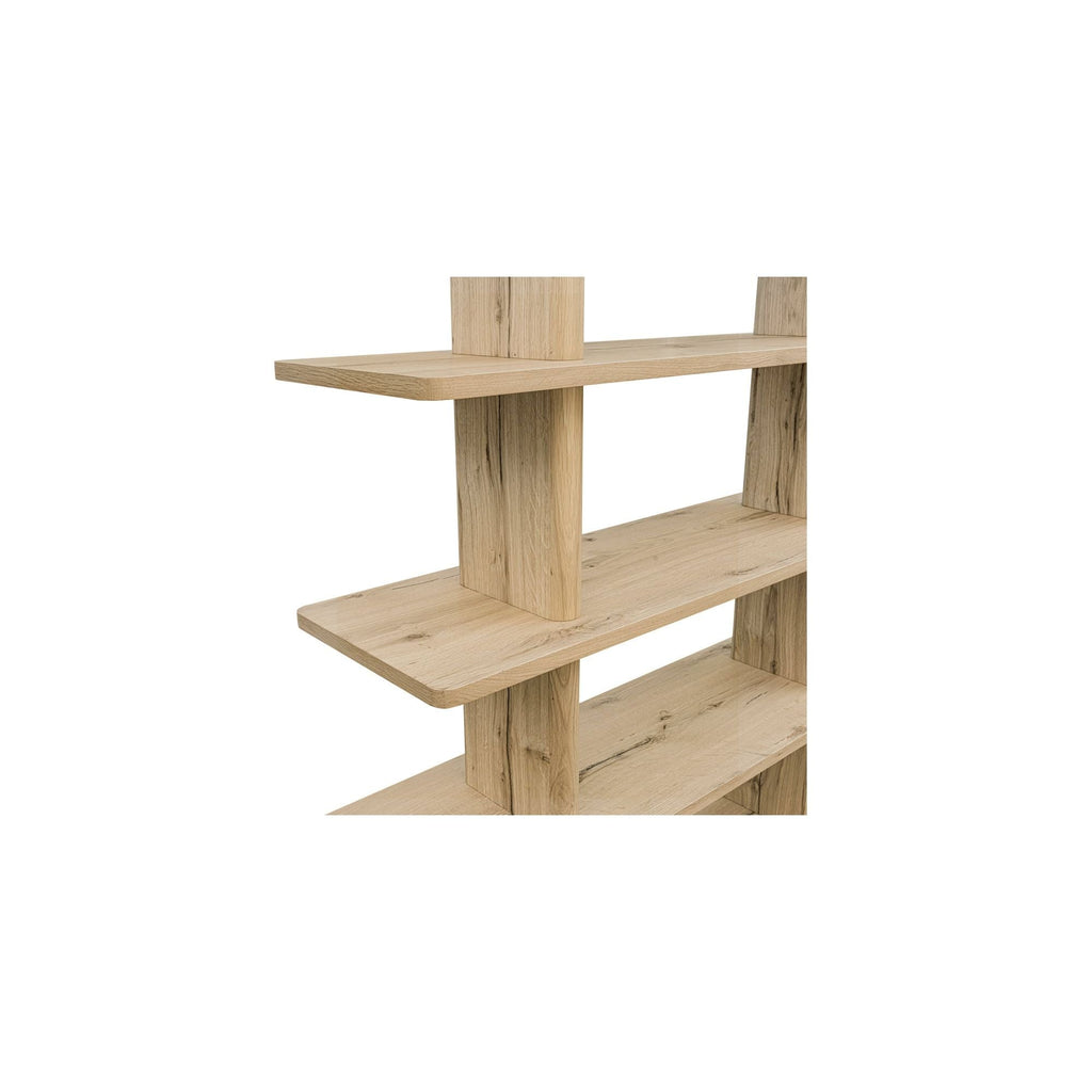 Grande bibliothèque classique en chêne massif et placage de chêne avec bordure bullnose et détails arrondis pour bureau ou salon