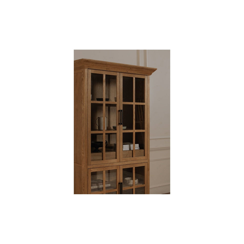 Meuble haut en bois massif naturel avec silhouette épurée pour salon ou couloir