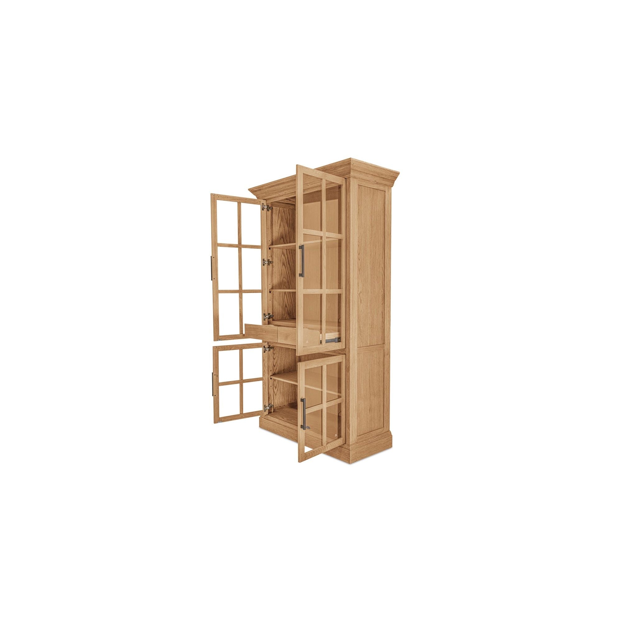 Meuble haut en bois massif naturel avec silhouette épurée pour salon ou couloir