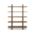 Grande bibliothèque classique en chêne massif et placage de chêne avec bordure bullnose et détails arrondis pour bureau ou salon