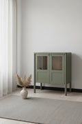 Armoire classique en bois d'hévéa et polyester rembourrée avec cadre à quatre montants pour chambre à coucher
