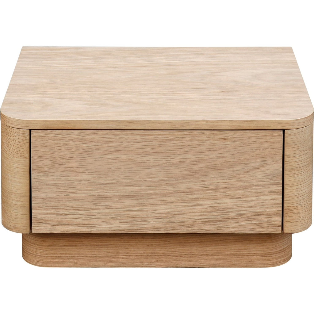 Table de chevet ronde en bois massif avec deux tiroirs, sans montage, pour chambre à coucher