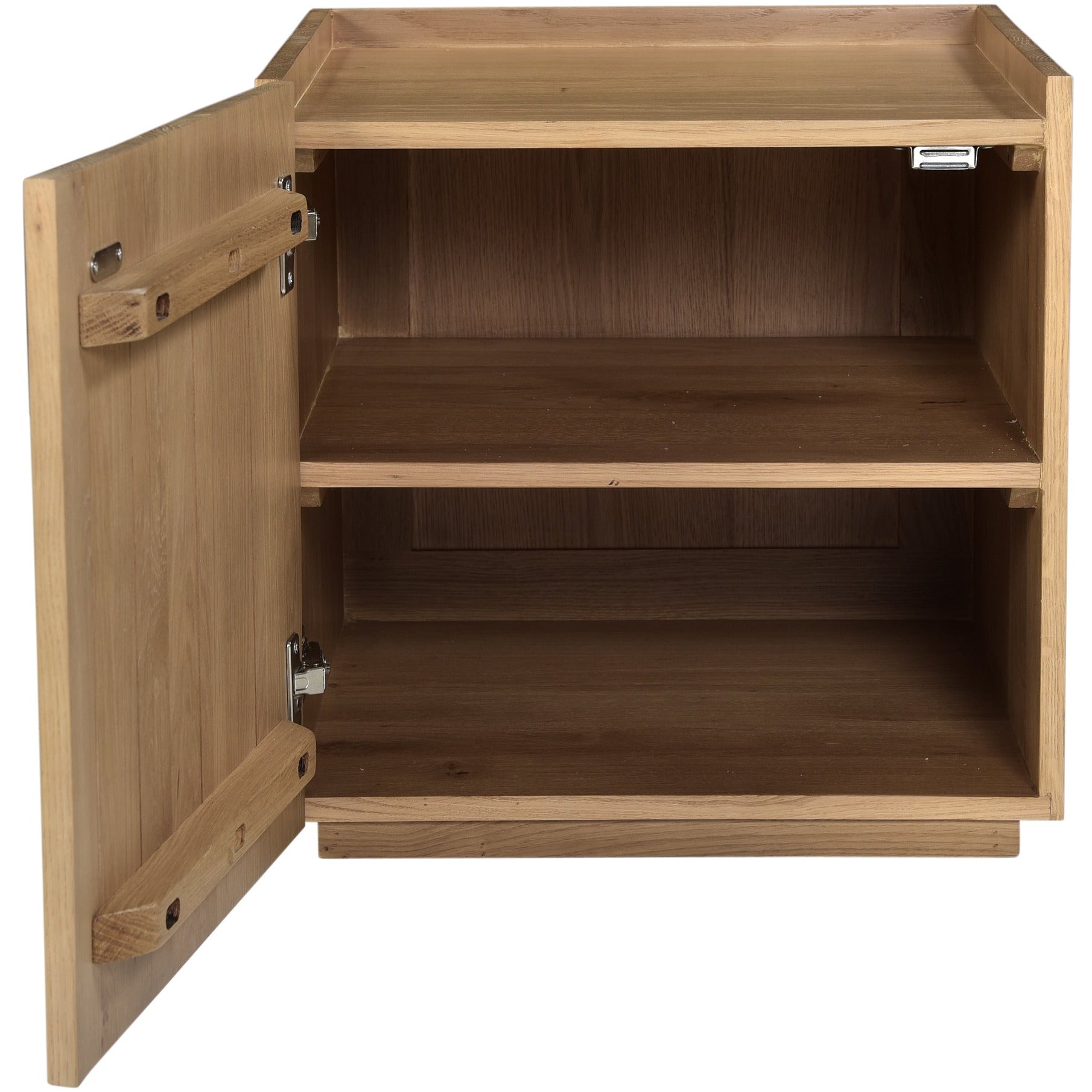 Table de chevet contemporaine en chêne massif avec meuble à porte unique magnétique pour chambre à coucher