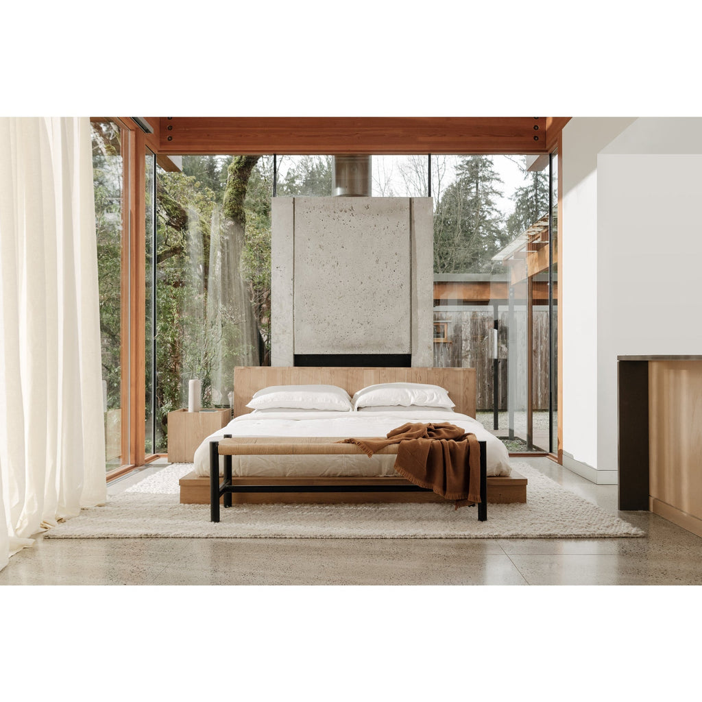 Table de chevet contemporaine en chêne massif avec meuble à porte unique magnétique pour chambre à coucher