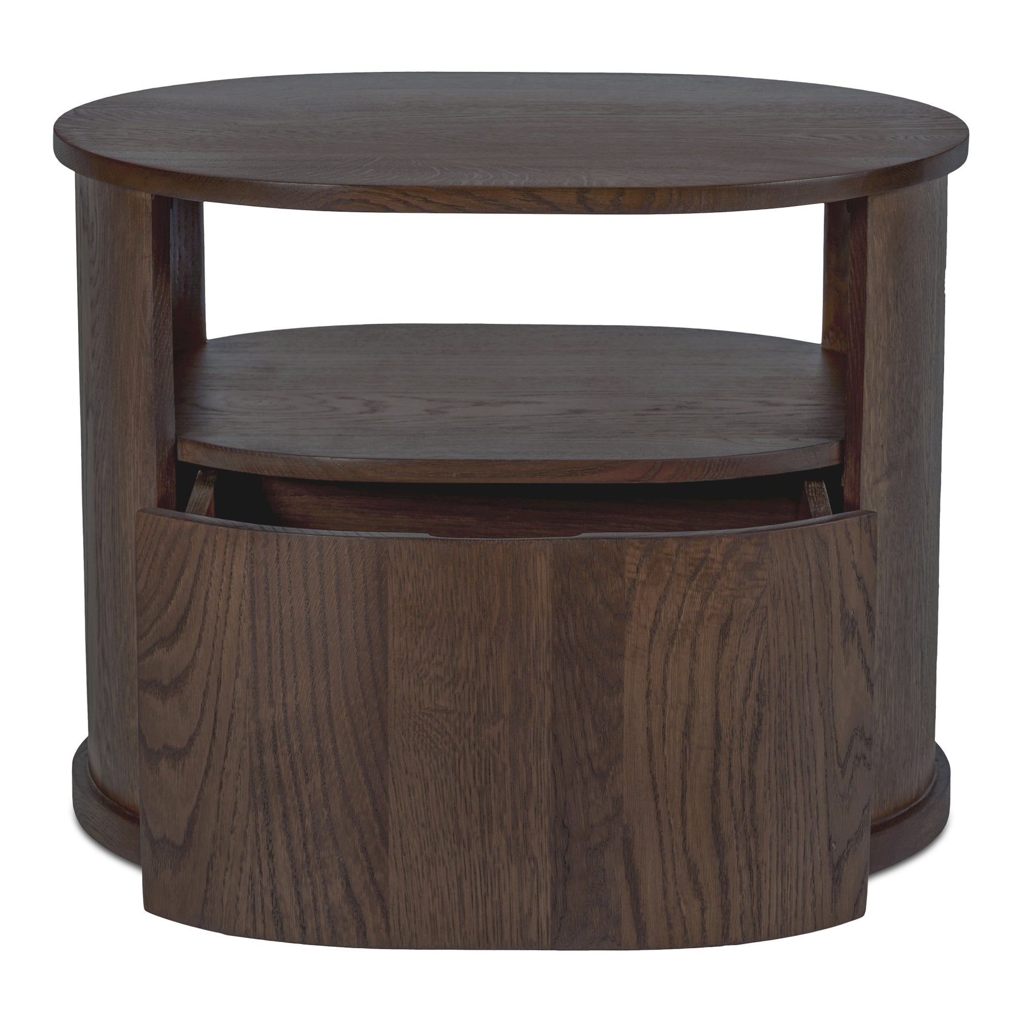 Table de chevet minimaliste en chêne massif avec tiroir capsule à fermeture silencieuse pour chambre à coucher