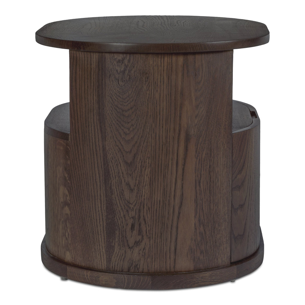 Table de chevet minimaliste en chêne massif avec tiroir capsule à fermeture silencieuse pour chambre à coucher
