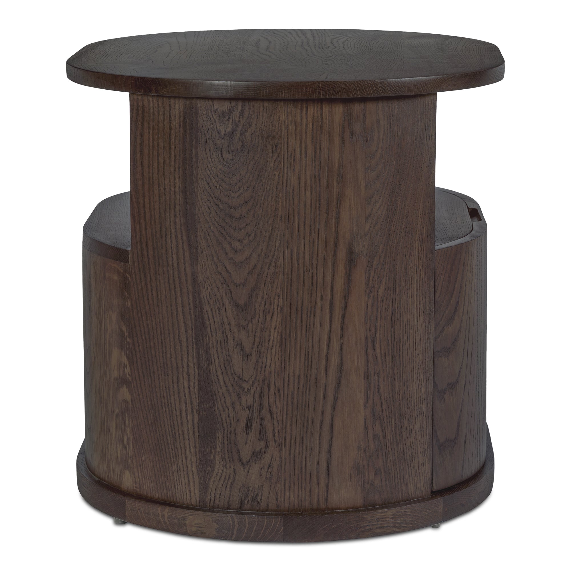 Table de chevet minimaliste en chêne massif avec tiroir capsule à fermeture silencieuse pour chambre à coucher