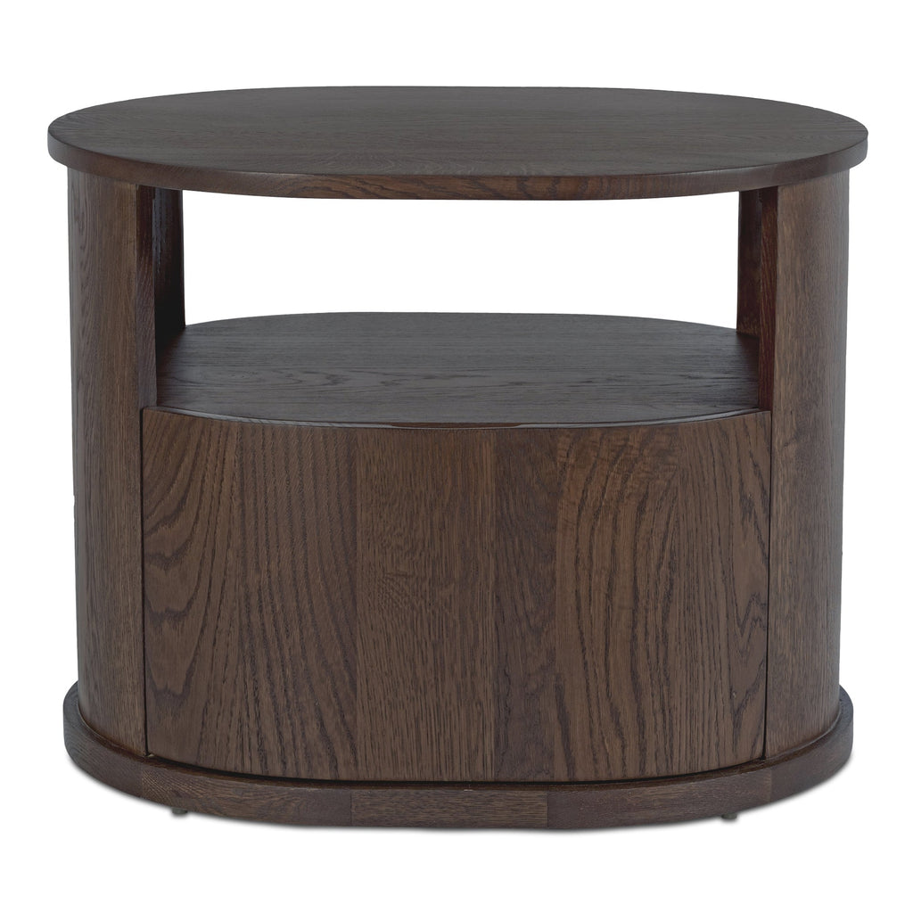 Table de chevet minimaliste en chêne massif avec tiroir capsule à fermeture silencieuse pour chambre à coucher