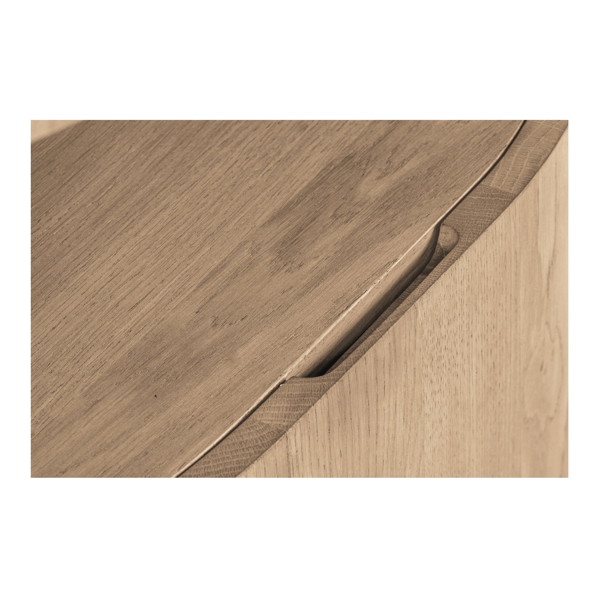 Table de chevet minimaliste en chêne massif avec tiroir capsule à fermeture silencieuse pour chambre à coucher