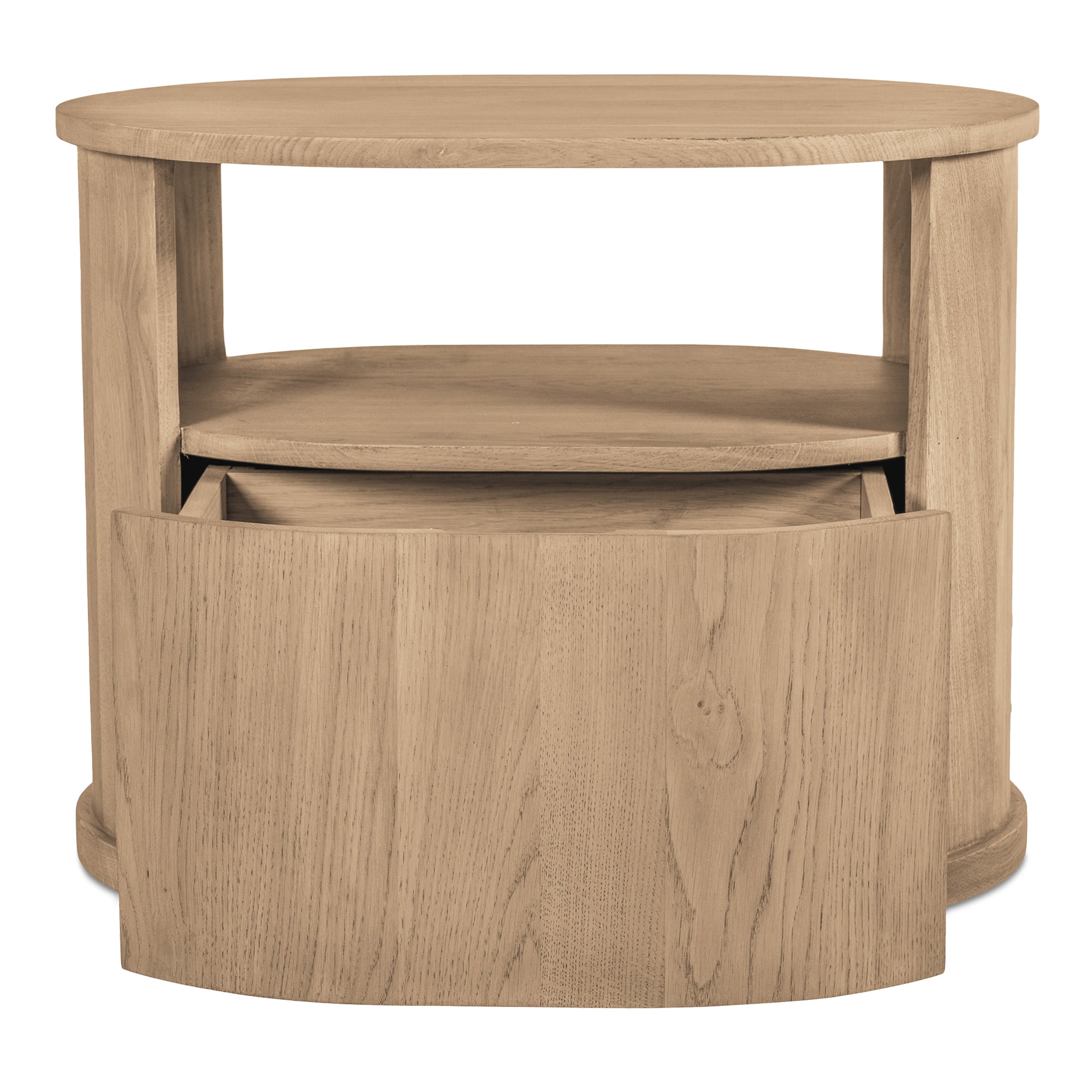 Table de chevet minimaliste en chêne massif avec tiroir capsule à fermeture silencieuse pour chambre à coucher