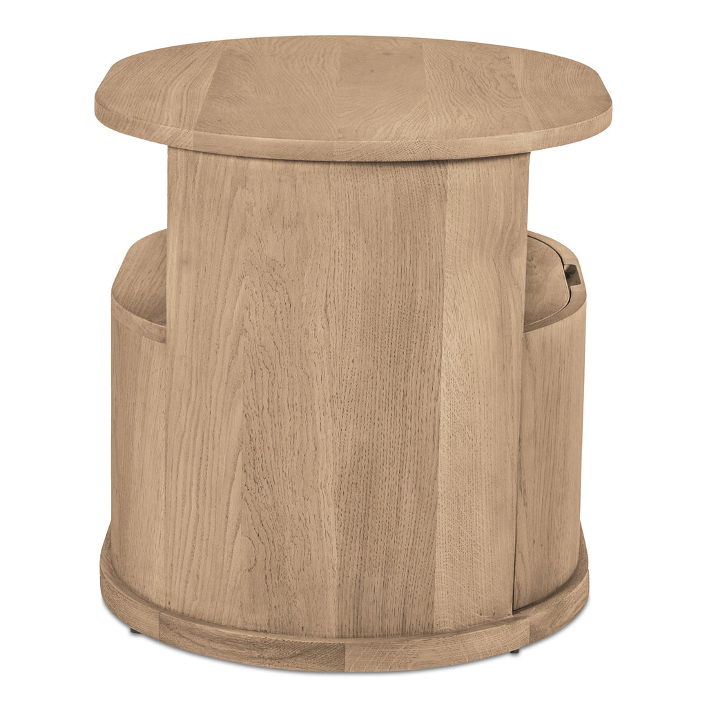 Table de chevet minimaliste en chêne massif avec tiroir capsule à fermeture silencieuse pour chambre à coucher