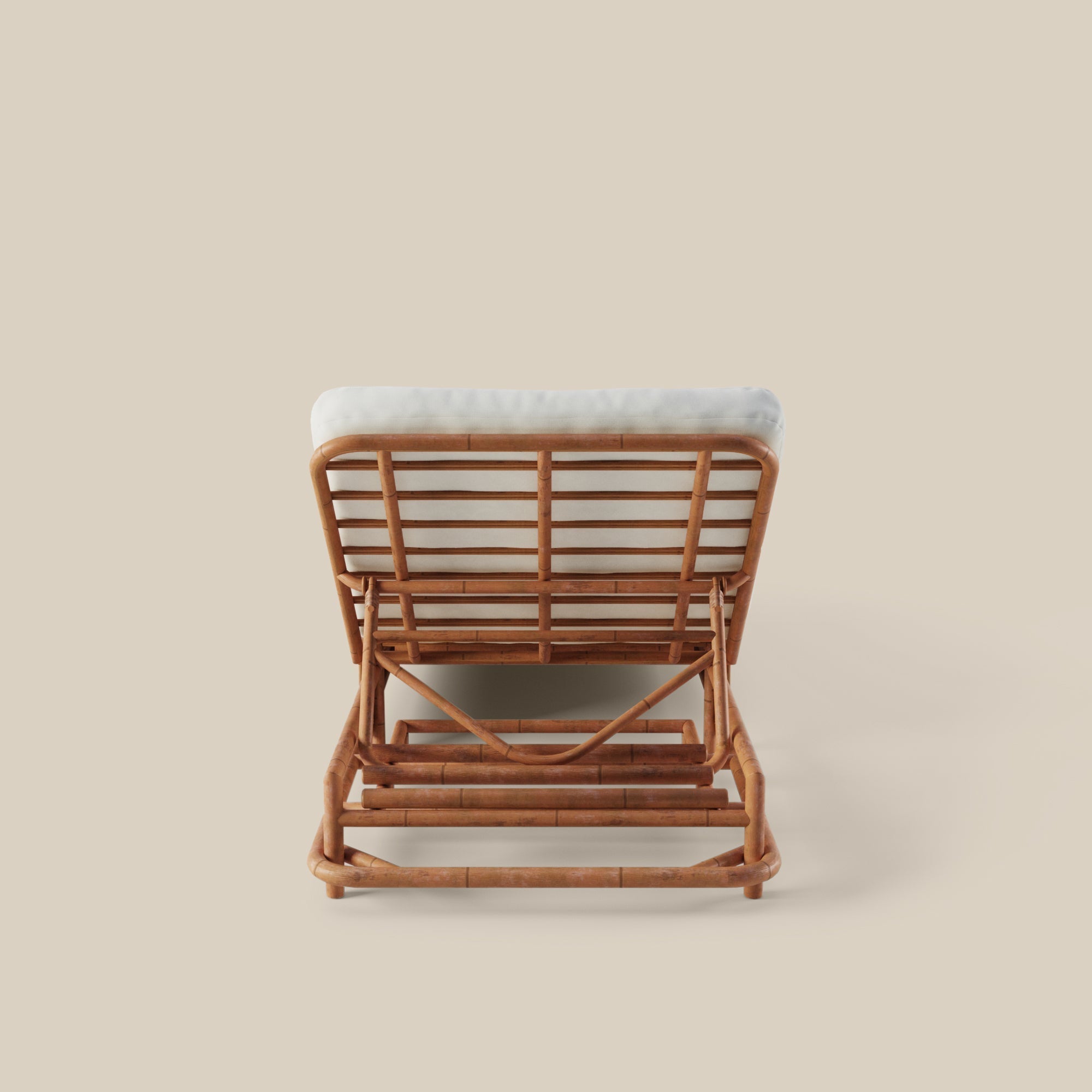 Bain de soleil d'extérieur élevé en rotin régénérateur et biosourcé, avec coussin certifié OEKO-100, pour jardin ou piscine