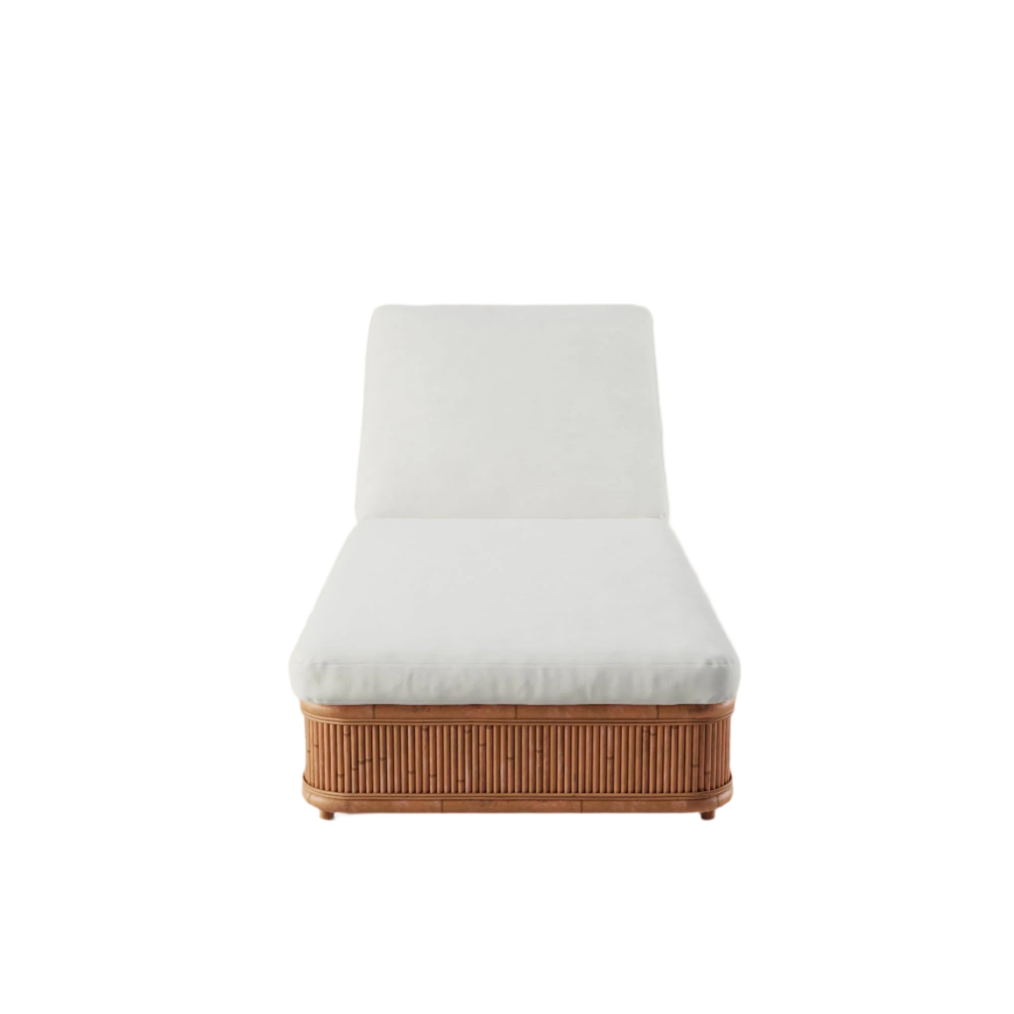 Bain de soleil d'extérieur élevé en rotin régénérateur et biosourcé, avec coussin certifié OEKO-100, pour jardin ou piscine