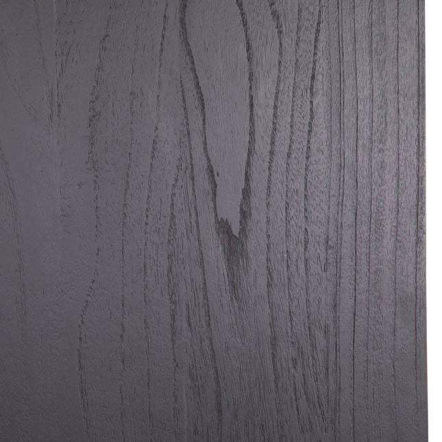 Meuble Boho en bois exotique et rotin avec cadre bicolore noir antique pour salon ou chambre à coucher