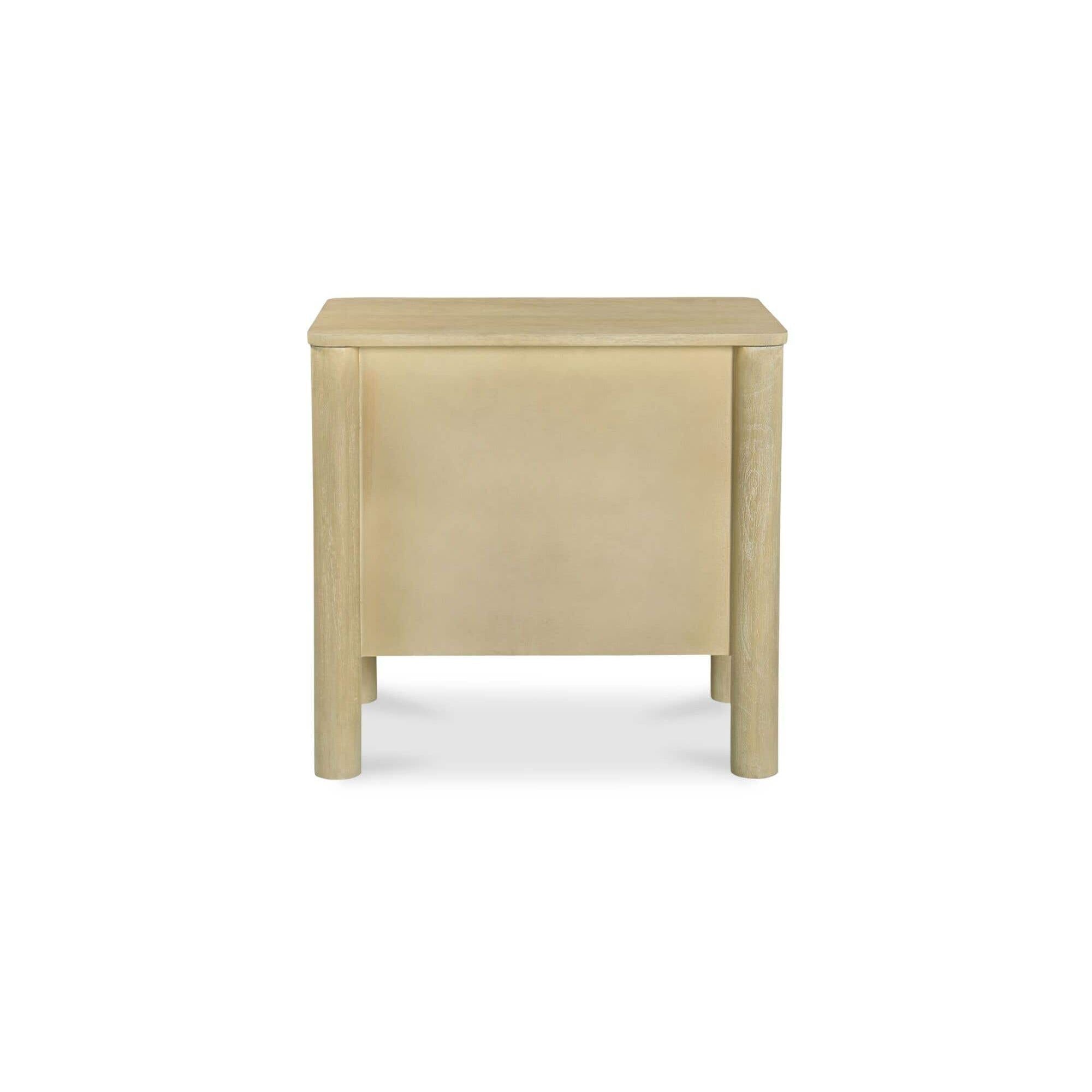 Table de chevet Shaker en bois de manguier avec bord festonné et poignées en laiton massif pour chambre à coucher
