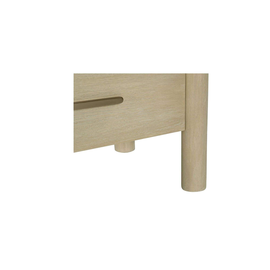 Table de chevet Shaker en bois de manguier avec bord festonné et poignées en laiton massif pour chambre à coucher